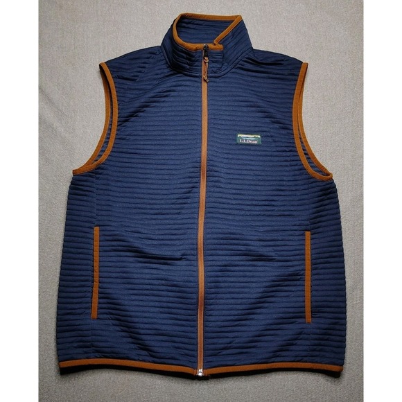 LL Bean Airlight Vest Mens M Navy Blue Full Zip Stretch Lightweight Gorpcore - Picture 2 of 8